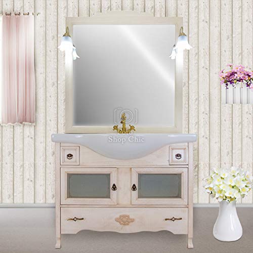 Shop Chic Mobile da bagno classico moderno con lavabo in caramica con ante in vetro
