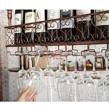 YWYW Portabottiglie Portabicchieri da Vino Portabicchieri da Champagne Portabicchiere Portabottiglie da Appendere in Ferro battuto Europeo (Marrone) (Dimensioni: 80 * 25 cm)