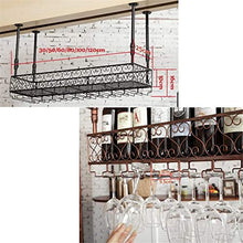 Classico Parete industriale montato Loft metallo di rettangolo bottiglia di vino |CALICE Rack Bar Shelf appendere le decorazioni di 8 ~ 36 del calice del vino rack for ristoranti altezza regolabile 30