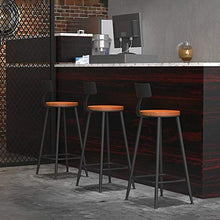 LLT Pratico Sgabello da bar retro presidenza di stile industriale Sgabello Alto Mobili Cucina - legno massiccio/Pu spugna Back (71X46X46Cm),1#