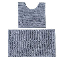 Set da bagno in due pezzi rettangolare a forma di U Tappetino da bagno Tappetino antiscivolo facile da pulire Indossabile per il bagno per il soggiorno(Dark gray)