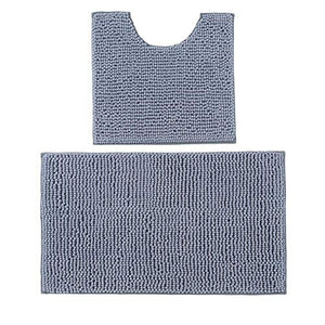 Set da bagno in due pezzi rettangolare a forma di U Tappetino da bagno Tappetino antiscivolo facile da pulire Indossabile per il bagno per il soggiorno(Dark gray)
