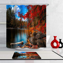LIYAN Combinazione Bagno. Immagini Chiare E Colori Vivaci Rendono Il Tuo Bagno Pieno di Vita. Accessori da Bagno. Fiume. Foglia d'Acero Rosso.