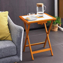 N/Z Living Equipment Tavolino da caffè Tavolino in Piastrelle di Ceramica Desktop 53 X 42 cm Pieghevole e Quadrato Luminoso Bistrot Laterale per Patio Giardino Soggiorno Tavolino da Esterno B