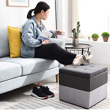 QWERTY Ottomana di Stoccaggio Rettangolare, Pouf Panca Poggiapiedi Sgabello Cubo, Regge Fino A 100 kg (Color : Rose Red, Size : 35x30x30cm)
