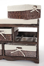 Mendler Serie Vintage Panca cassettiera 5 ceste Legno di paulonia 36x77x45cm Marrone