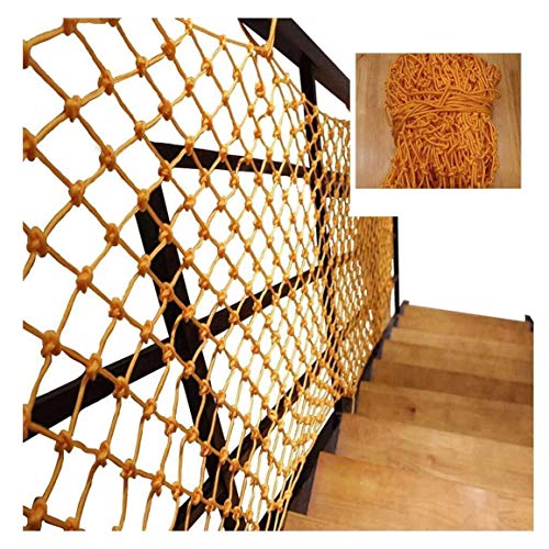 Rope Net Yellow, Rete per corrimano Balcone Scala Rete di Sicurezza per ringhiera per Bambini Abbellisci la Rete di Decorazione Rete da Arrampicata all'aperto Rete di carico Altalena Amaca