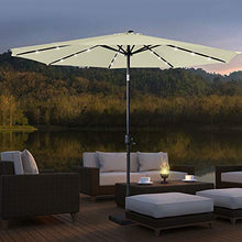 Aufun Ombrellone 300 cm con manovella e Protezione Solare a LED Bianca Protezione UV LED inclinabile 40+ - Ombrellone da Giardino in Alluminio Beige Ombrello da Giardino Ombrello da Giardino (Beige)