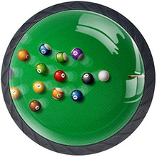Biliardo Poster Sala da biliardo Otto palla Pomelli per Porta Set di 4 Pomelli per Mobili Manopole per Cassetti Cucina Armadio Vetro