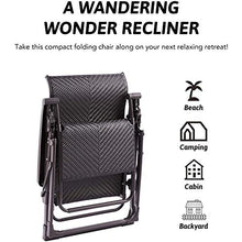 DHHZRKJ Sedia in Rattan Zero Gravity, Regolabile 90-160 °, Poltrona Pieghevole con Sistema di bloccaggio, Chaise-Longue per Esterni per Giardino, Patio, Spiaggia