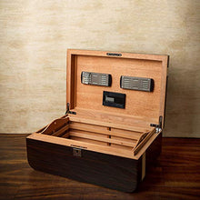 SHAO1 Cigar Humidor, Ebano Legno di Cedro Grande capacità Cigar Humidor Cigar Cabinet Portasigarette può Contenere Circa 70 (397 * 257 * 165MM)