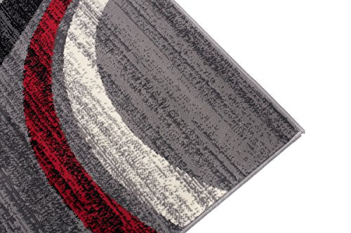 Tappeto Passatoia DREAM 70x300cm - Moderno Per Corridoio, Cucina E Salotto, Motivo Astratto Rosso/Grigio | Antiscivolo E Facile Pulizia - Foto 6