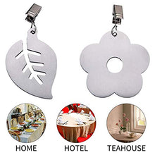 BOxinkk - Set di 8 pesi per tovaglia con clip, in acciaio inox, spessore 2,4 mm, antivento, antiruggine, a forma di foglie, a forma di fiore
