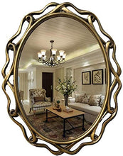 HFFFHA Specchio da Bagno Ovale Specchio per Il Trucco da Interno in Stile Europeo da Parete per Interni Specchio Decorativo per bagni Vuoti