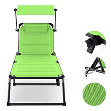 blumfeldt Set 2 x Amalfi Juicy Lime Sdraio da Giardino Lettino Spiaggia con Parasole (70 x 37 x 200 cm, Imbottitura in gommapiuma, Schienale Regolabile) Verde