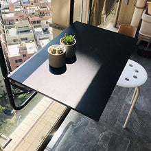 Ldfzq Tavolino Sospeso da Balcone, Tavolo Pieghevole da Giardino da Patio, Tavolo da Parete Nero Regolabile, Scrivania in Ferro Battuto 60 * 40 Cm Adatta per Ringhiera da 0,5~7 CM