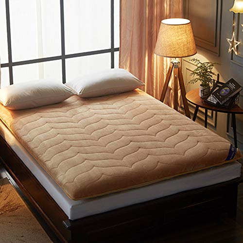 Materasso Trapuntato, Addensare Giapponese Materasso Trapuntato Pieghevole Coprimaterasso Morbido Tatami Stuoie Dormitorio Degli Studenti A Casa Materasso Futon-marrone Chiaro 90x200cm(35x79inch)