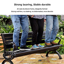 Panchina per terrazza da parco Panchine per il tempo libero da esterno, Panchine da giardino resistenti alle intemperie in ghisa e pino, Panchina decorativa retrò con schienale e braccioli, Panchina