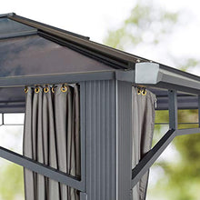 Gazebo da Giardino 3x4 m Telaio in Alluminio Tetto in Policarbonato da ca. 8mm Gazebo da Giardino 4 Teli Laterali Color Grigio