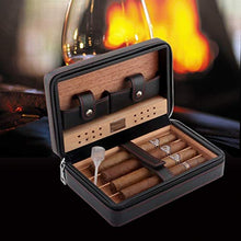 Cgf Exquisit Humidor di Viaggio, Portatile in Legno di Cedro in Legno di Viaggio in Pelle di Viaggio in Pelle di Viaggio, può memorizzare 4 sigari Adatti for Regali di Compleanno Buoni Regali humidor