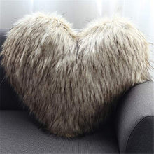 Finto Raccoon Pelliccia Cuore Cuscino Indietro Cuscino Coperchio Per Cuscini Da Gettare Cuscino Caso Home Decorativo Super Morbido Peluche