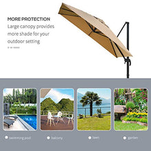 giordano shop Ombrellone da Giardino Decentrato 3x3m in Alluminio e Poliestre Khaki