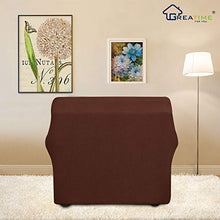Greatime Stretch Fodera Divano Sofa Cover mobili Protector Divano Scudo Morbido Divano con Fondo Elastico Antiscivolo Schiuma Kids, Poliestere Spandex Tessuto Jacquard Quadretti Sedia caffè