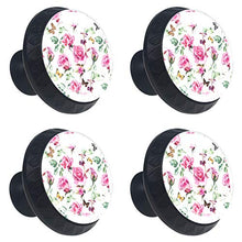 Rose e farfalle 4 PCS Pomelli per Porta, Pomolo per Mobile, Pomelli per Mobili con Viti, Maniglia per Armadietto, Pomelli per Porta, Pomelli per Cassetti per Porta, Armadio, Cassetto e Credenza