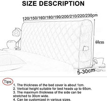 LANG ZI Copri +Testiera+Letto Fodera per Testata Letto Copri Testata Letto 150/160/200 CM Matrimoniale/Singolo Premium Imbottita Elastica Copritestata Letto Protezione Anti-Collision.