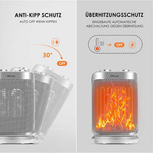 MVPower Termoventilatore Ceramico 1500W, 70 ¡ãOscillazione, 3 Livelli di Potenza, Termostato Protezione da Ribaltamento Protezione da Surriscaldamento, Risparmio Energetico per Ufficio Bagno ¡­