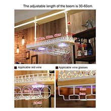 MoDi Wine Rack soffitto Wine Rack Altezza Regolabile fissato al Muro attaccatura del Supporto di Bottiglia del Vino Wine Rack Calice di Vetro Vintage Illuminato mensola di Esposizione