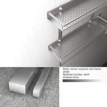 Ghelf Mensole ispessita di sicurezza, rettangolare Double Deck con l'alluminio a parete posteriore di montaggio alluminio dello spazio bagno Rack Solid Bagno Rack sanitaria Rack Kitchen carrello porta