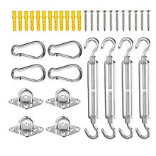 NaisiCore Tenda a Vela Kit di Fissaggio, 1 Set Heavy Duty Parasole Sail Kit di Fissaggio, Acciaio Inox 304 Parasole Sail Fissaggio Accessori Hardware Kit, M6 Heavy Duty Tenda l'insieme del