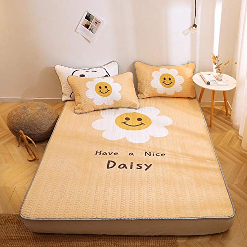 YXXCD Adorabile Cartone Animato Materasso Letto Futon, Latex Morbido Materasso Terra Pieghevole Tatami Materasso Traspirante Domestico Camera da Letto Moda Confortevole-Giallo-a 150x200cm(59x78inch)