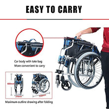 Carrozzine da Trasporto Leggero Pieghevole - per Disabili Portatori di Handicap E Anziani, Facile da Trasportare E Piegare - Carrozzina Ortopedica Postoperatoria A
