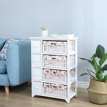 Kuingbhn Cassettiera Cassetti in Legno Cestino in Rattan Camera da Letto Soggiorno Mobili for la casa Deposito Cassettiera Comodino Bianco per mobili da Soggiorno Camera da Letto