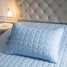 GEBIN Imbottito Trapuntato Coprimaterasso, Proteggi Materasso, Traspirante, Anallergico, Antiacari, Super Morbido Silenzioso, 36cm di profondità, con Due Federe (Blu,180x200cm)