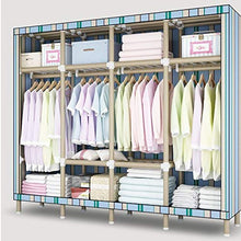 JJZXT Staccabile Armadio Steel Frame Addensare Bold Doppio Pieghevole Completa Hanging Tessuto Semplice Bagagli Economia Cloth Armadio