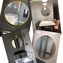 QSJZ Mobile Bagno Tondo a Specchio con Bordo Bordo Lavabo sospeso Lavabo Europeo Specchio da Parete (Dimensioni: 60 cm)