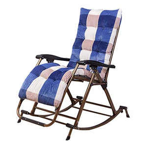 FGVBC Sedia a Dondolo da Giardino reclinabile per Adulti Relax Comfort Sedia da Sdraio Pieghevole Sedie a Sdraio Reclinabile con Cuscini per Patio Portico Giardino Prato Campeggio