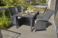Allibert di Keter Vermont, Mobili da giardino all'aperto sedia reclinabile in rattan - grafite con cuscini grigio