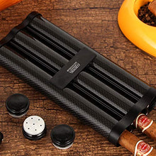 Sigaro Tubo Idratante Tubo 3 Posizioni Sigaro Tubo Portatile portasigari in Fibra di Carbonio Cigar Box umidificazione Tubo in Uscita Sigaro Tubo Portatile Affari Cigar Box lucidata a Mano Belle