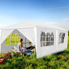 wolketon Gazebo da Giardino Impermeabile, 3x6m Alta Qualità Gazebo Bianco con 6 pareti Laterali e Finestra, per Giardino Picnic Spiagge Feste attività all'Aperto