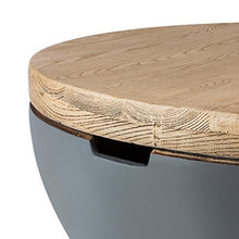 blumfeldt Blockhouse Lounge - Tavolo da Giardino, Basamento in Calcestruzzo, Piano in Legno, 80 x 40 cm (ØxA), Resistente a Intemperie, 2 vani di Presa per Trasporto, Estetica Realistica, Tondo