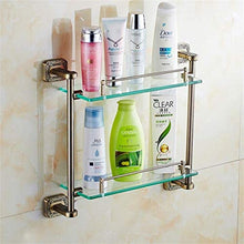 GDFEH Scaffale da Bagno Full Rame Rame Bathroom Posaggio in Vetro Mensola a Parete Mensola in Vetro temperato Scaffale da Bagno 19.6x15.9x5.3 Pollici