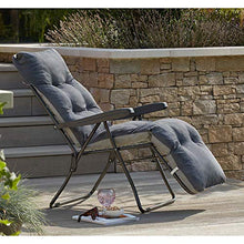 Sainsburys - Set di sedie imbottite reclinabili e imbottite, colore: Grigio antracite (sedia a sdraio da giardino esterna)