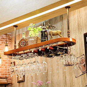LXD Wine Rack, cremagliera di vetro di vino/a soffitto attaccatura del supporto di bottiglia del vino supporto del metallo ferro vetro vino Holder alta Cup/Altezza regolabile Rack Wine Glass,100