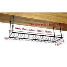 HTDZDX Creativo per rack europeo in ferro battuto Cremagliera per vino regolabile Decorazione per parete Ciondolo in cristallo Cremagliera per vino in vetro Bar ristorante Barre per vino in vetro nero