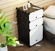 OCCP Armadio da Camera da Letto Fai-da-Te Armadio Multifunzione Scatola di plastica Decorazione Domestica e Deposito per Bambini (Bianco e Nero)
