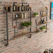 MoDi Wine Rack Retro Style Industriale Tubo di Acqua A Parete Vino Rack (L120 * W20 * H80cm)